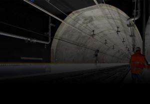 Worker inside new tunnel